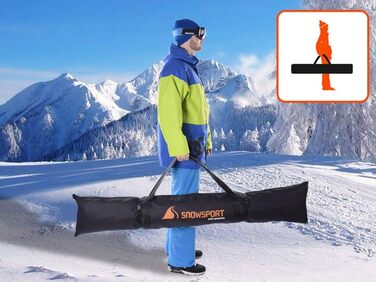 Лижна сумка Snowsport SuperPro 5in1 Skicase Лижна сумка з функцією рюкзака 150/160/170/180см на 1 пару лиж палиці 180.0 сантиметрів