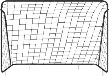 Футбольні ворота для дітей, швидка збірка, для саду, парку, пляжу, залізні труби та сітка з поліетилену 76 x 215 x 150 см Чорний