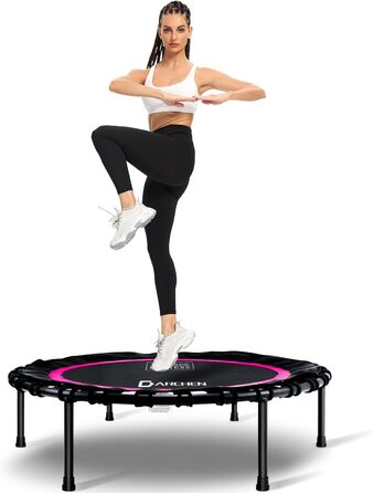 Батут DARCHEN 200KG Rebounder для дорослих, міні-батут для тренувань у приміщенні Small Rebounder Exercise для тренувань Fitness for Quiet and Safe Батут для приміщень 100CM (180 кг додаткове покриття, червоний)