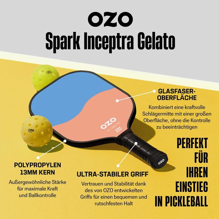 Ракетка OZO Pickleball для початківців, колір солодка вата/полуниця