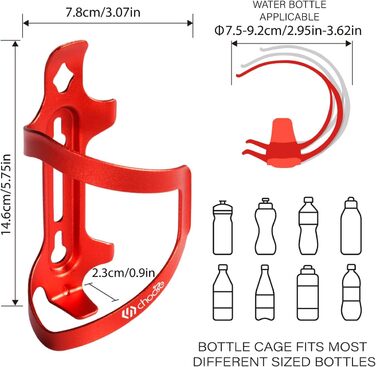 Клітка для пляшки Chooee Bicycle, алюміній, 2 шт., червоний