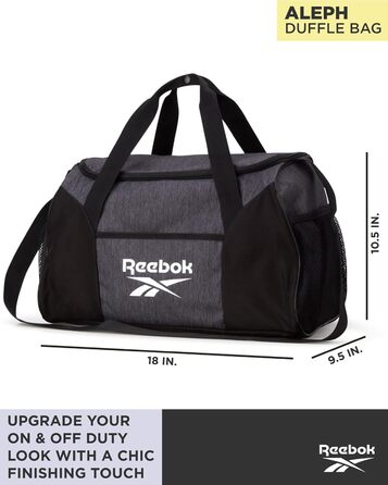 Сумка-дафл Reebok Aleph Grey для подорожей і фітнесу, мала, для жінок і чоловіків, ручна поклажа
