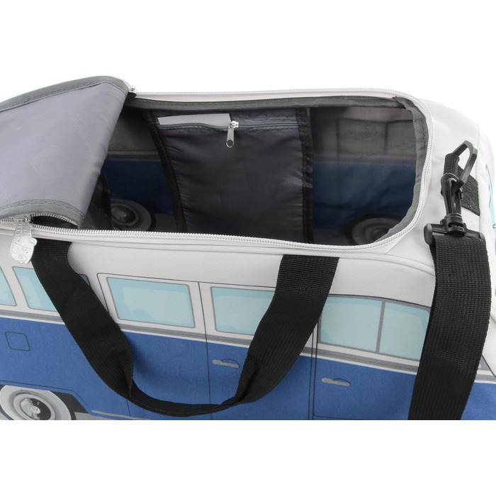 Сумка спортивна ретро T1 Bulli Bus Blue & Beige Small (50x25x26 см)