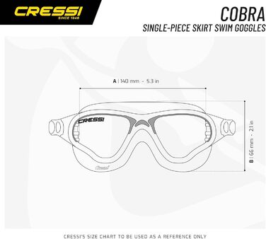 Окуляри для плавання CRESSI Cobra - антифог, захист від подряпин і UV, універсальні