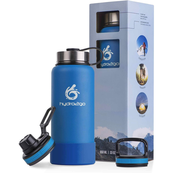 Термос hydro2go X-AlpsBottle 950 мл, небесно-блакитний