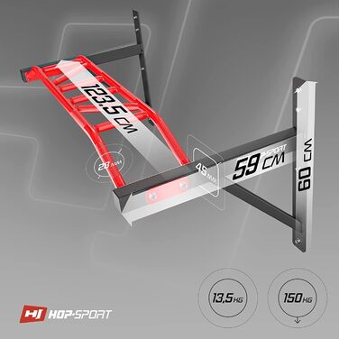 Підтягувальна планка Hop-Sport Multigrip для стіни HS-2002K - професійна фітнес-турніка для дому з безліччю варіацій хвата