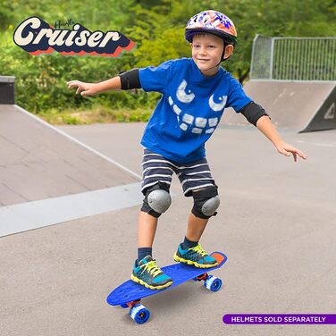 Скейтборд Hurtle Mini Cruiser LED колеса, протиковзка дека, до 100 кг