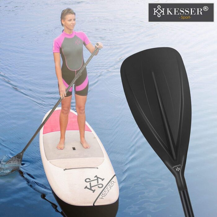 Весло KESSER 3-в-1 для каяка та SUP, телескопічне алюмінієве, 165-215 см, антиковзне, для сап-дошки, каякінгу, серфінгу, човна