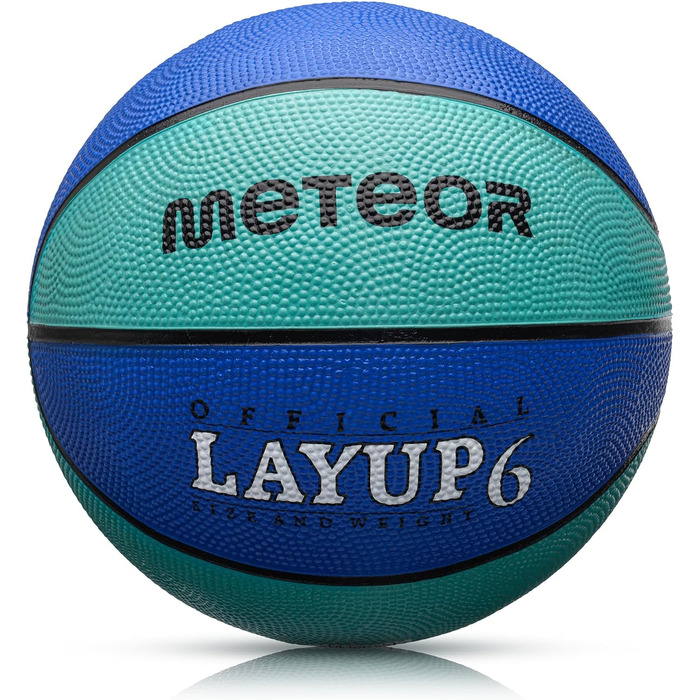 Міні-баскетбольний м'яч meteor Layup Kids Розмір 5 6 7 ідеально підходить для дитячих рук від 4-8 років Ідеальний баскетбол для тренувань М'який баскетбол з чіпкою поверхнею (розмір 6 (жінки), синій)