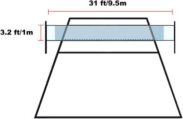 Лісова риба Волейбольна сітка для саду Шкільний двір Задній двір Пляж Спорт на свіжому повітрі, 31 фути x 3.2 фути 32 фути x 3 фути