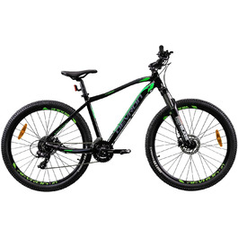 Гірський велосипед Devron Riddle RM1.7 для чоловіків - Alloy Hardtail, 27,5 дюймів, Shimano 3x8, гідравлічне дискове гальмо, універсальний MTB для Adventure Black S