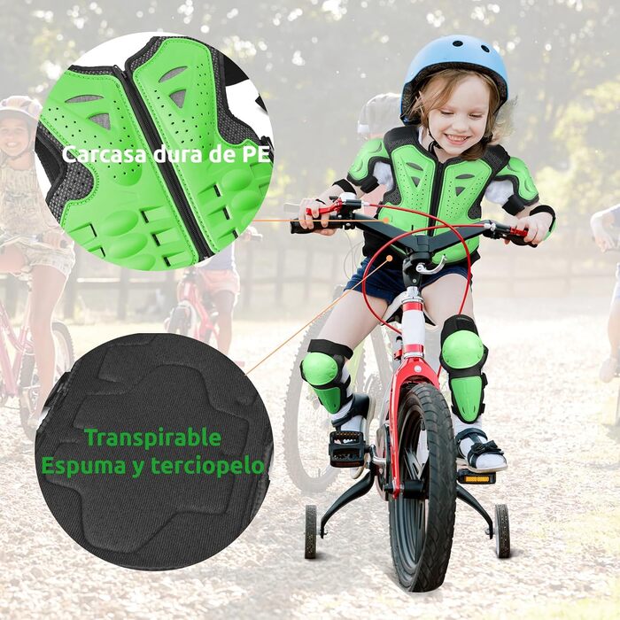 Дитяча мотозахисна куртка JUSTDOLIFE з наколінниками, налокітниками та нагрудником для мотоспорту, розміри 4-14 років