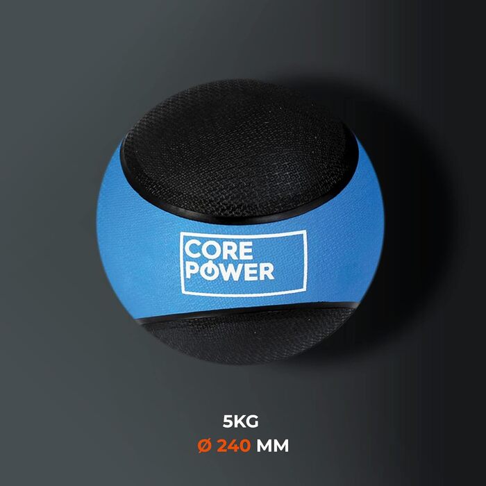 Медичний м'яч Core Power 5кг Високоякісний обтяжений м'яч для фітнесу, тренувань і реабілітації всього тіла Від 1 до 10 кг