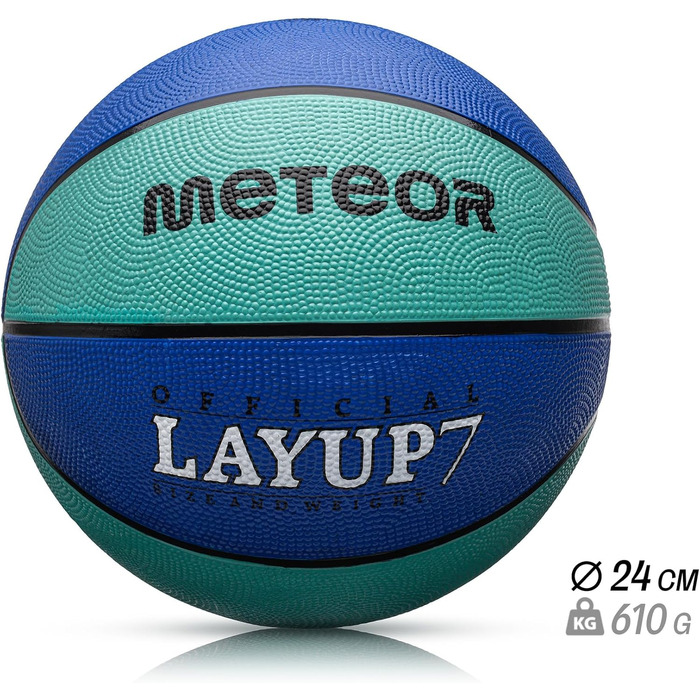 Дитячий міні-баскетбольний м'яч meteor Layup Розмір 5 6 7 ідеально підходить для дитячих рук юнаків від 4-8 років Ідеальний баскетбол для тренувань М'який баскетбол з чіпкою поверхнею (розмір 7 (чоловіки), синій)