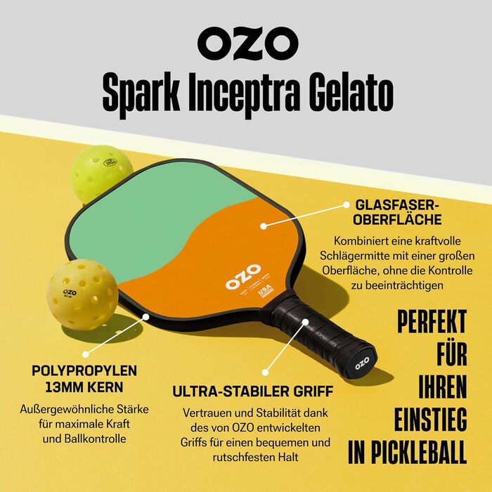 Ракетка OZO Pickleball для початківців, фісташка/диня