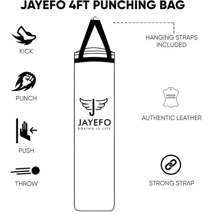 Груша Jayefo без наповнення, 4 фути, для ММА, карате, муай-тай