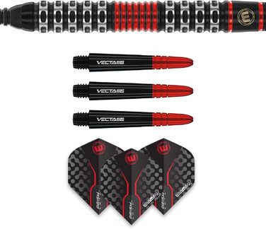 Дартс-набір WINMAU Joe Cullen Special Edition 18 г, професійні вольфрамові софт-тип дротики з оперенням і хвостовиками