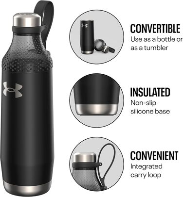 Пляшка для води Under Armour Infinity 650 мл, сатинова чорна, спортивна, 22oz