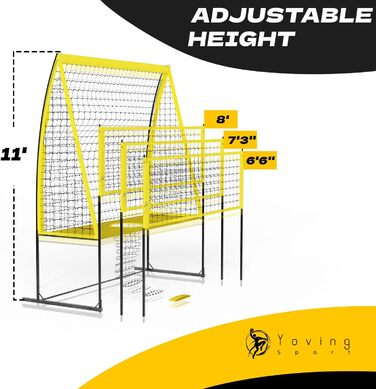 Професійна волейбольна сітка Yoving 2,4×3,4 м для тренувань ударів і подач — міцна для покращення техніки, сили та точності, підходить для командних та індивідуальних занять у приміщенні та на вулиці