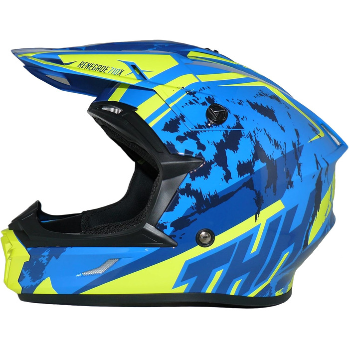 Мотошолом protectwear Crosshelm Endurohelm R710X, синьо-жовтий