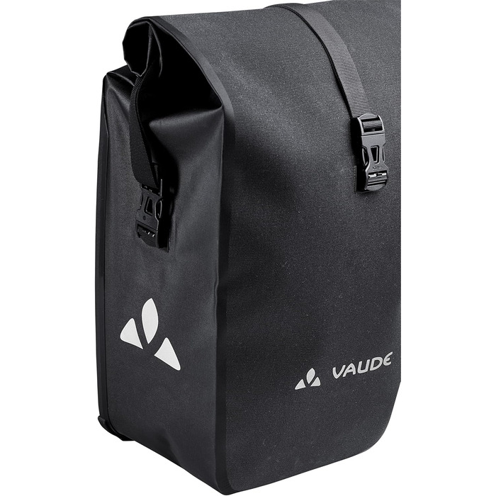 Велосипедна сумка VAUDE Aqua Back Supreme 2x24 л, водонепроникна задня сумка на багажник, міцна та екологічна, чорна, Німеччина