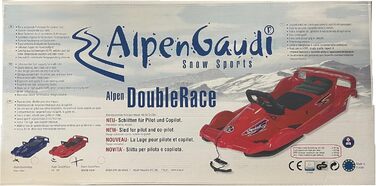 Сани AlpenGaudi Bob Double Race червоні 114x55x28 см, нова коробка