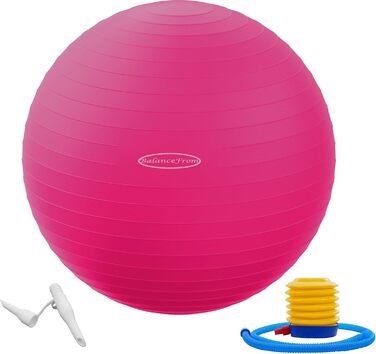 М'яч для вправ BalanceFrom Sports, Стійкий, Нековзкий, Насос, Pink XL 68-75 см