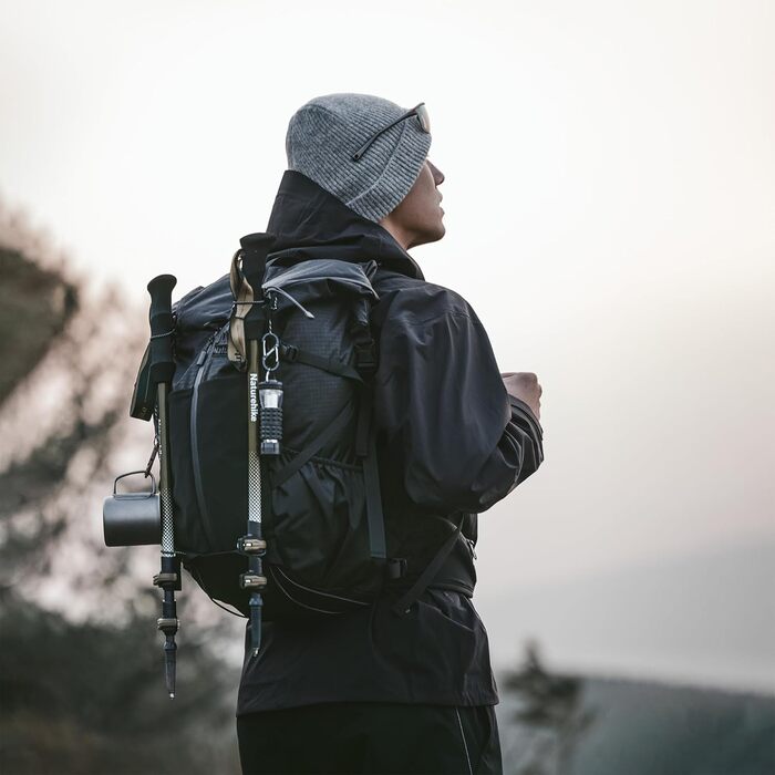 Рюкзак Naturehike 35 л водонепроникний туристичний для чоловіків і жінок, для подорожей, кемпінгу, трекінгу, чорний