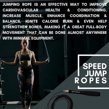 Регульоване скакалка Hyperwear з патентованою самозакривною головкою, алюмінієвою дужкою та рифленими силіконовими ручками (рожева), додатковий сталевий трос для кросфіту, боксу та фітнесу