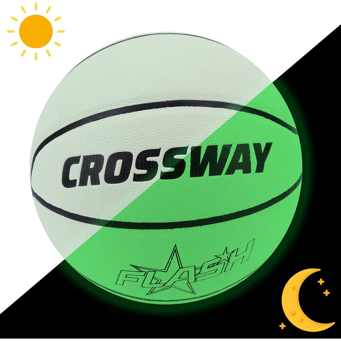 Баскетбольний м'яч CROSSWAY з голографічним відбивачем, світиться у темряві, офіційний розмір 7/6/5, подарунок для нічних ігор