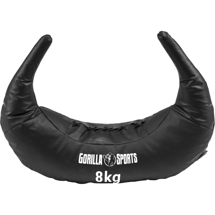 Сумка GORILLA SPORTS 8кг, Шкірозамінник, Чорна, Фітнес, Силові трен.