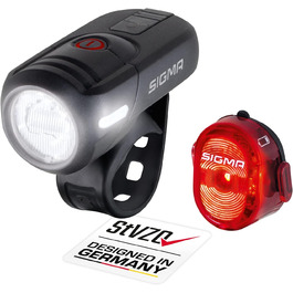 Комплект велосипедних LED фар SIGMA Aura45/Nugget II, 45/15 Люкс, акумуляторні, водозахищені, легкий монтаж, передня та задня фара
