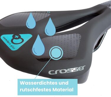 Сідло велосипедне CREON Crosser Comfort Plus чорне, ПВХ, піна пам'яті