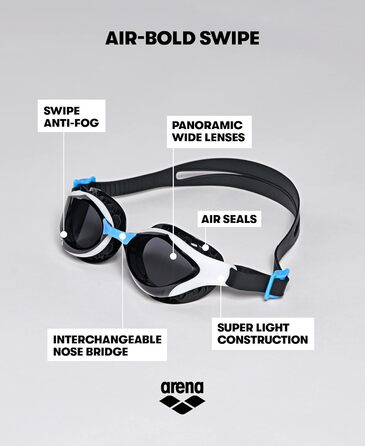 Окуляри для плавання ARENA Air-bold Swipe, унісекс, для дорослих (ука) (один розмір, багатокольорові)