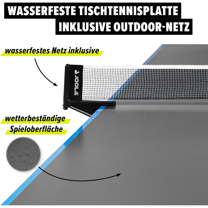 Стіл для тенісу JOOLA - алюмінієвий композит 6 мм, стійкий до погодних умов