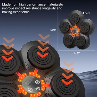 Музична боксерська машина, інтелектуальна електронна боксерська машина настінного монтажу зі світлодіодним світлом, електронна боксерська машина Bluetooth, настінна боксерська машина з рукавичками для вправ, день народження