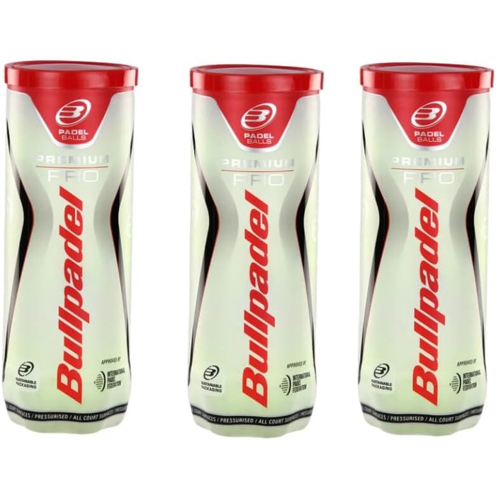 М'ячі Bullpadel Premium Pro Tripack (3x3) Padel