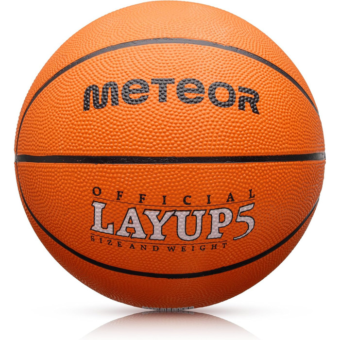 Дитячий міні-баскетбольний м'яч meteor Layup Розмір 5 6 7 Ідеально підходить для молоді Дитячі ручки від 4-8 років Ідеальний баскетбол для тренувань М'який баскетбольний м'яч з чіпкою поверхнею Розмір 5 (Kids) помаранчевий