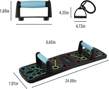 Портативна складна дошка Ultra Push Up Дошка Кронштейн Дошка Багатофункціональна система тренування живота з стрічкою опору Фітнес-тренажери для використання в приміщенні та на вулиці