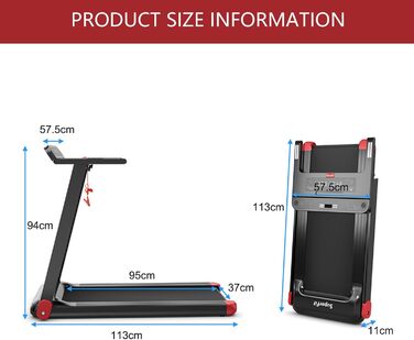 Бігова доріжка складна 1-12 км/год, LCD, Bluetooth, 3 режими, 12 програм