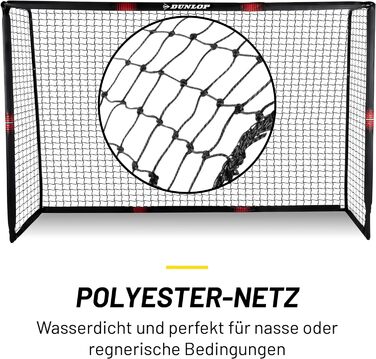 Футбольні ворота Dunlop - Футбольні ворота великі - Футбольні ворота - Футбольні ворота для садових дітей та дорослих - Футбольні тренувальні аксесуари для приміщень та вулиці - Метал Чорний/Червоний 300x200x120см