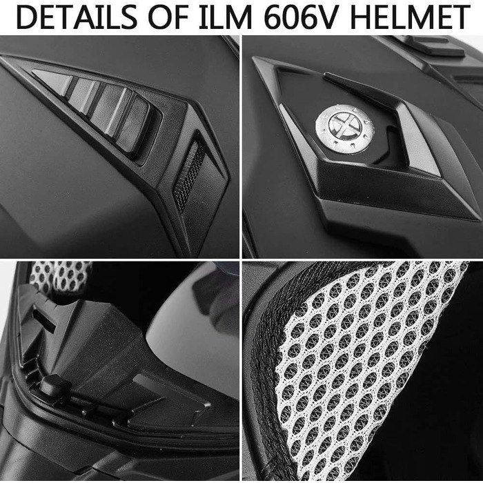 Мотоциклетний шолом ILM 606V для чоловіків і жінок, повнолицевий, для кросу, ATV, Dirt Bike, ECE сертифікат