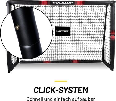 Футбольні ворота Dunlop 240x160x85/120x300x200 см, металеві, тренувальні, для всіх вікових груп, легка збірка, чорні/червоні