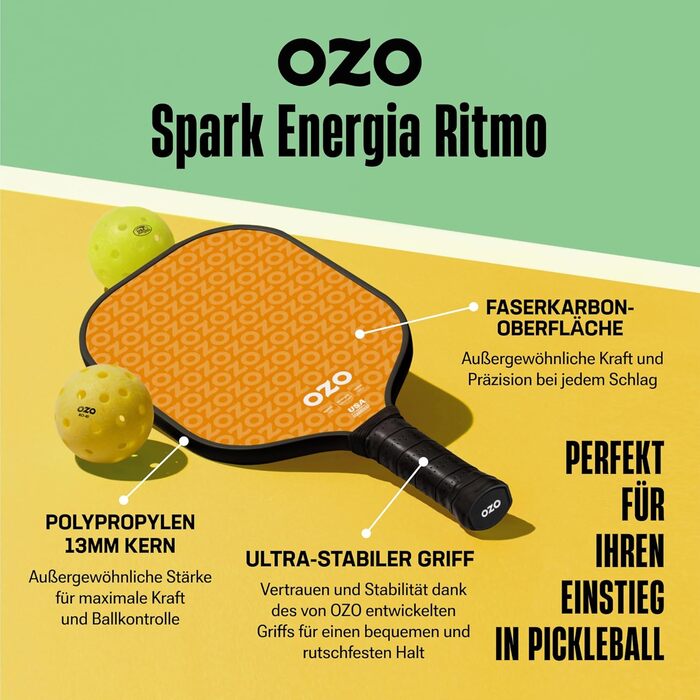 Ракетка OZO Pickleball для початківців, силова, помаранчева