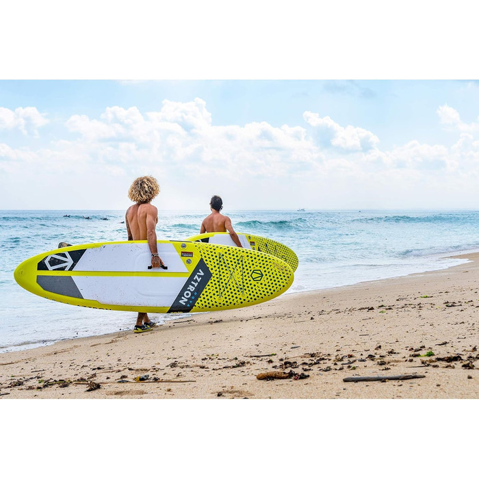 Надувна SUP-дошка AZTRON Nova Compact 305x81x15 см, жовто-сіра, для дорослих