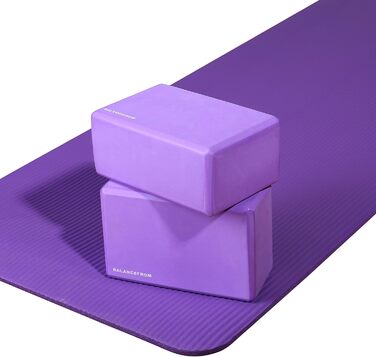 Набір 'BalanceFrom GoYoga з 2 блоків для йоги високої щільності, 9''x6''x4' кожен найновіша версія фіолетовий