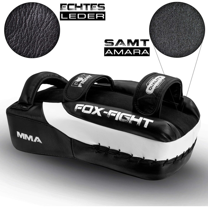 Щиток для руки FOX-FIGHT Punch Pad, шкіра, 38x19x14, чорн/білий, 2 шт.