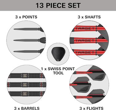 Дротик Приціл Swiss Point Steeldarts 90 Вольфрамові 22G