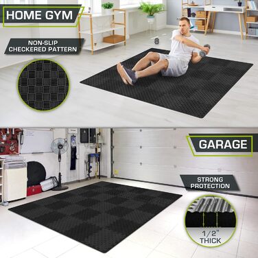 Килимок для фітнесу ProsourceFit, 1,3 см, EVA-піна, знімні пазли, підлога для спортзалу, амортизація та захист підлоги