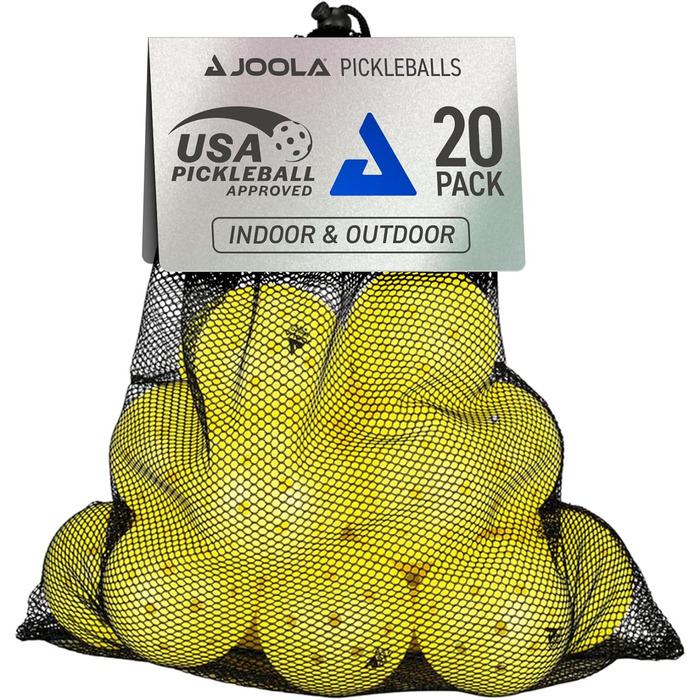 М'ячі JOOLA Pickleball Primo 3 Star жовті, сертифіковані USAPA, 20 шт.